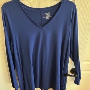 Chico's Navy V-Neck Tee